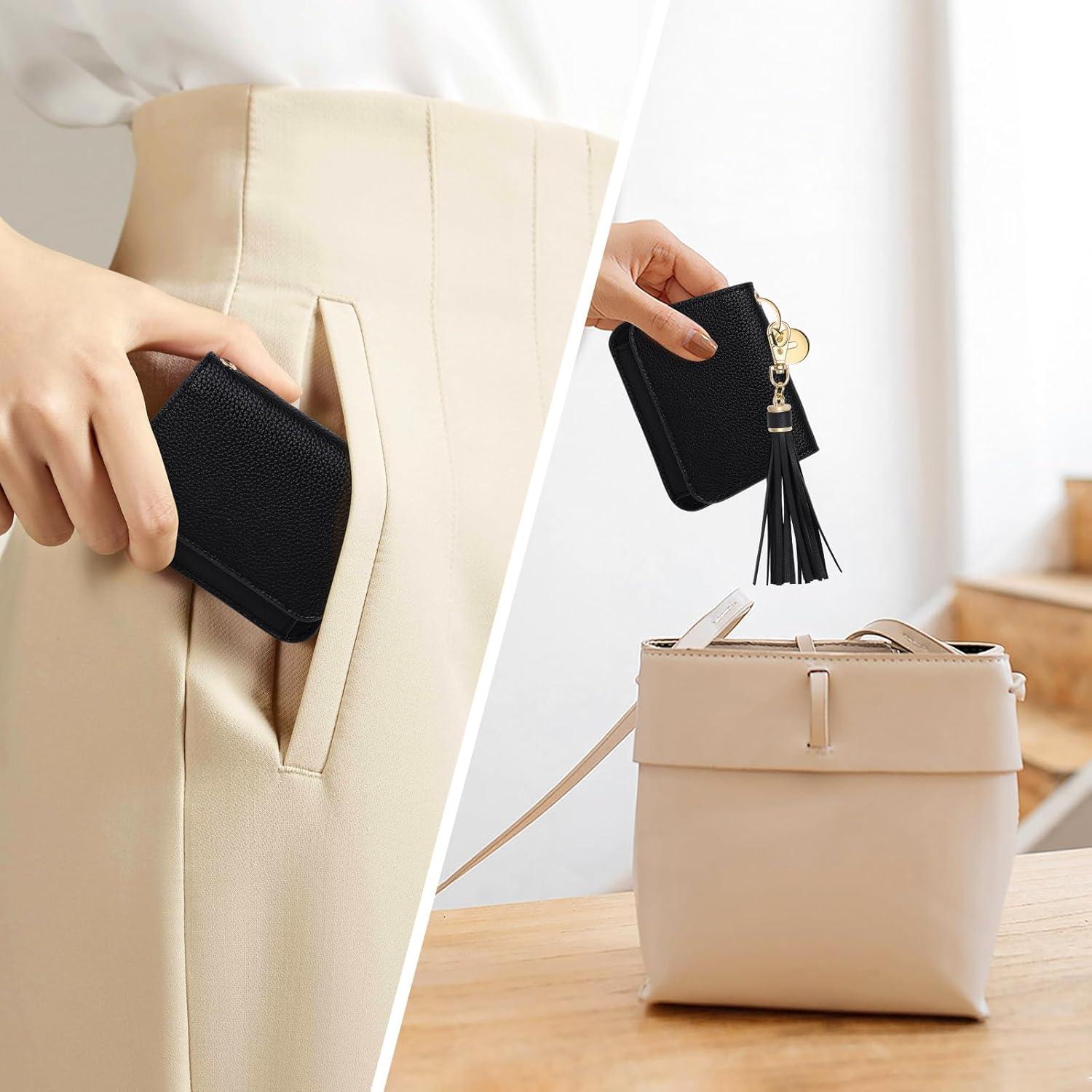 Cartera de muñeca RFID para mujeres con llavero de silicona