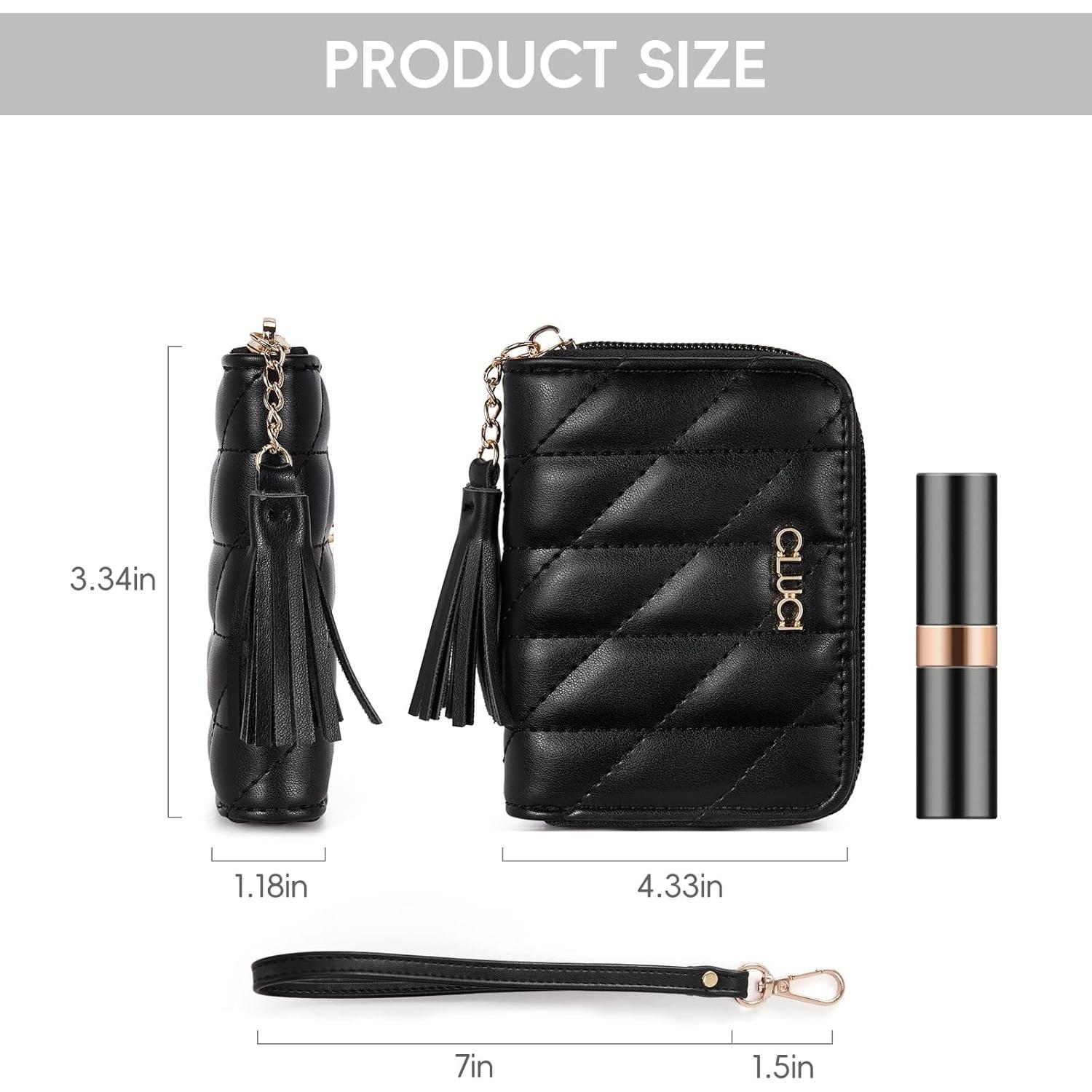 CLUCI Small Wallet for Women Leather Slim Womens Wallet Bifold Multi Card Holder Organizer Designer with Removable ID Window