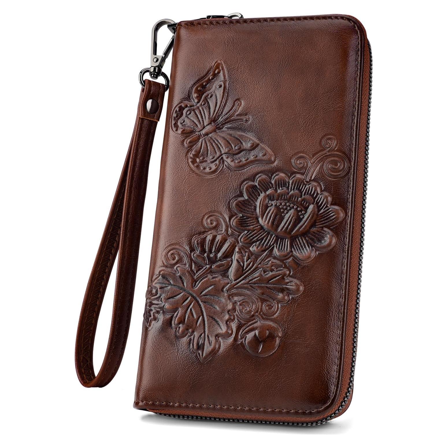 Cartera RFID para Mujeres VIMUTI Cuero Vegano Floral 20.8x11cm
