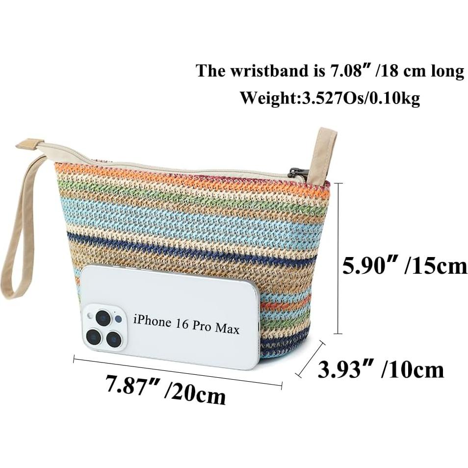 Cartera de muñeca BUBU diseño original rayas azules 20x10x15cm