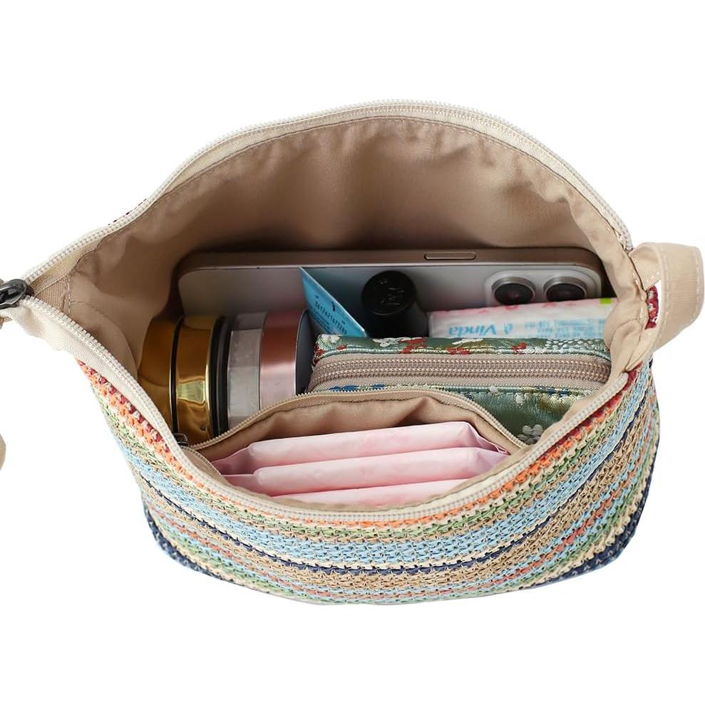 Cartera de muñeca BUBU diseño original rayas azules 20x10x15cm