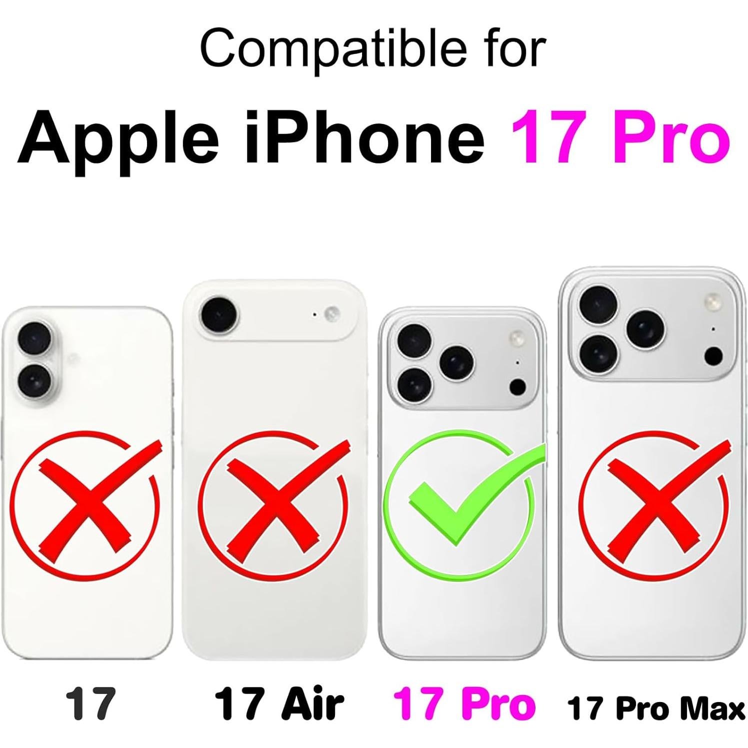 Funda de billetera SASYMALY para iPhone 17 Pro 6.3" con soporte