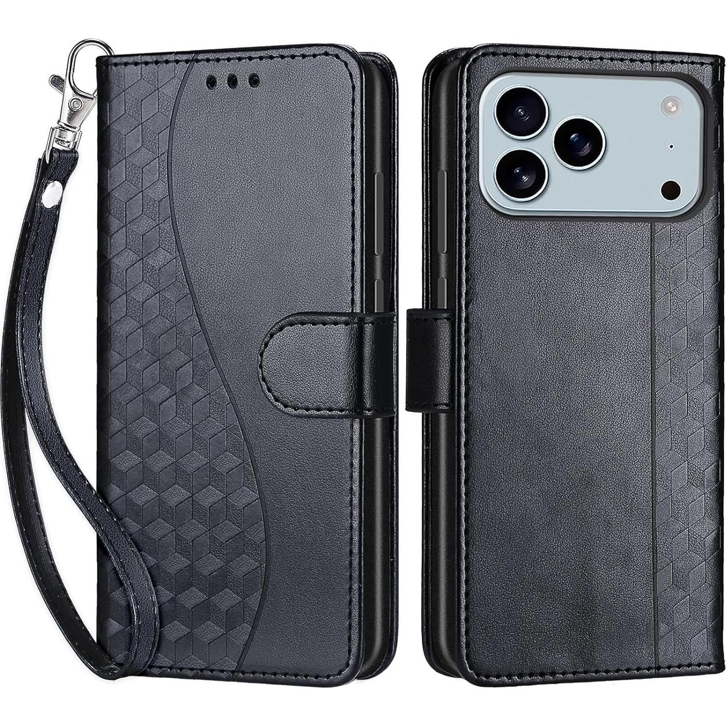 Funda de billetera SASYMALY para iPhone 17 Pro 6.3" con soporte