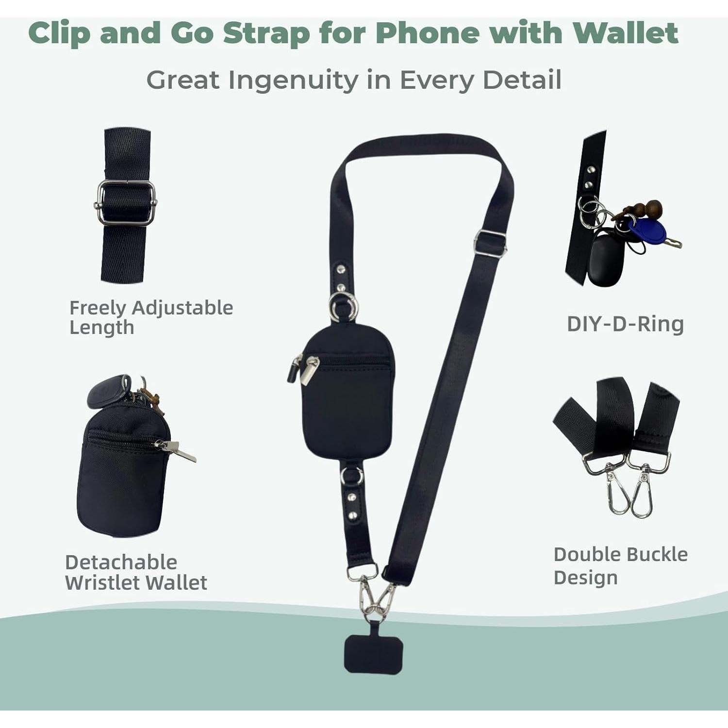 Correa Cruzada Ajustable Ceasyde con Cartera para Teléfono