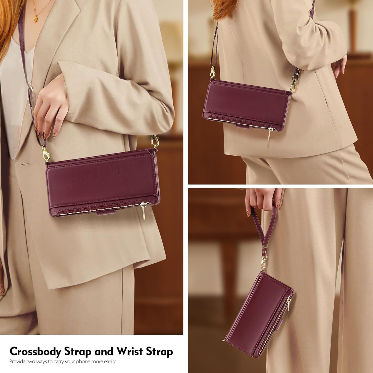 Funda de Cartera Antsturdy para iPhone 17 Pro Max RFID Rojo Vino