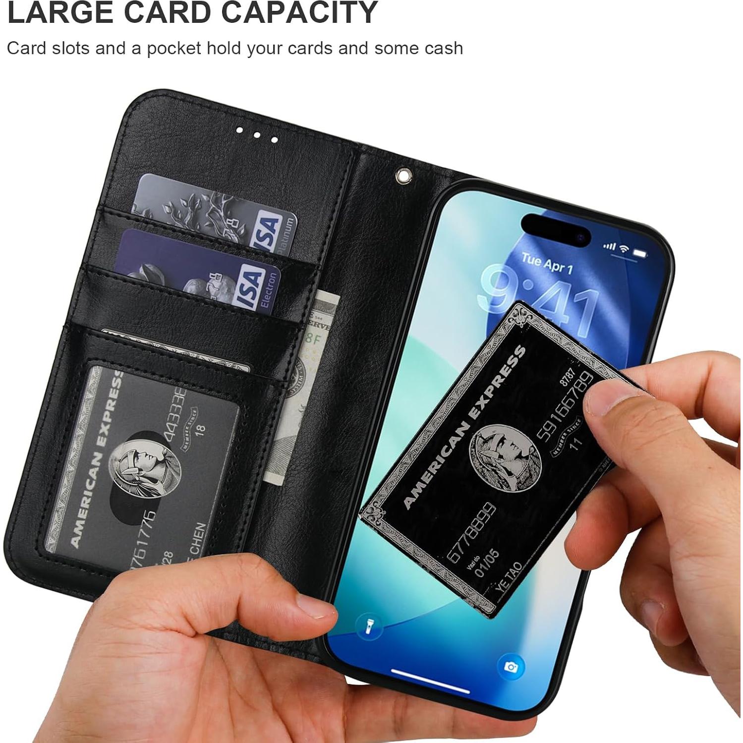 Funda Cartera Desmontable Bocasal para iPhone 17 Pro Max 6.9" Negro