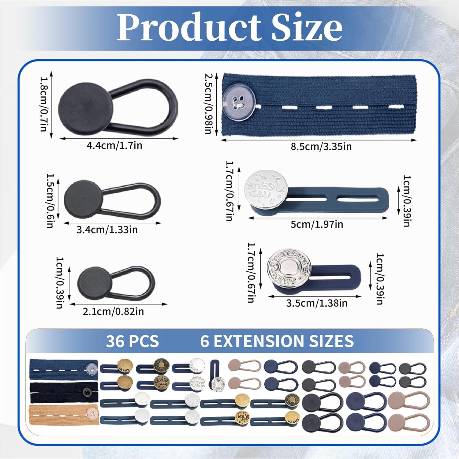 Juego de Extensores de Cintura Sin Coser VYNFLICK 37 Piezas