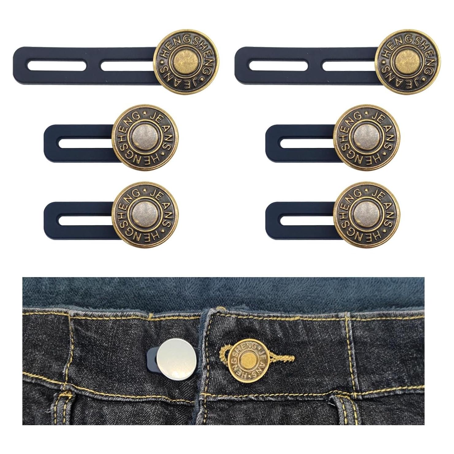 Extensores de Cintura HeartfeltYIre 6pcs para Jeans Unisex