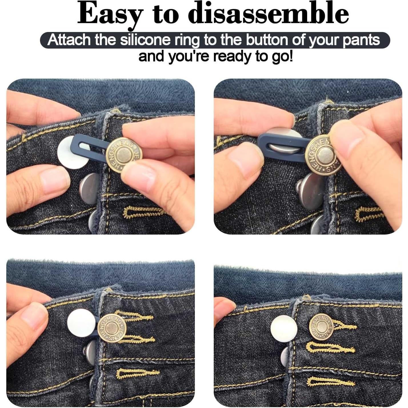 Extensores de Cintura HeartfeltYIre 6pcs para Jeans Unisex