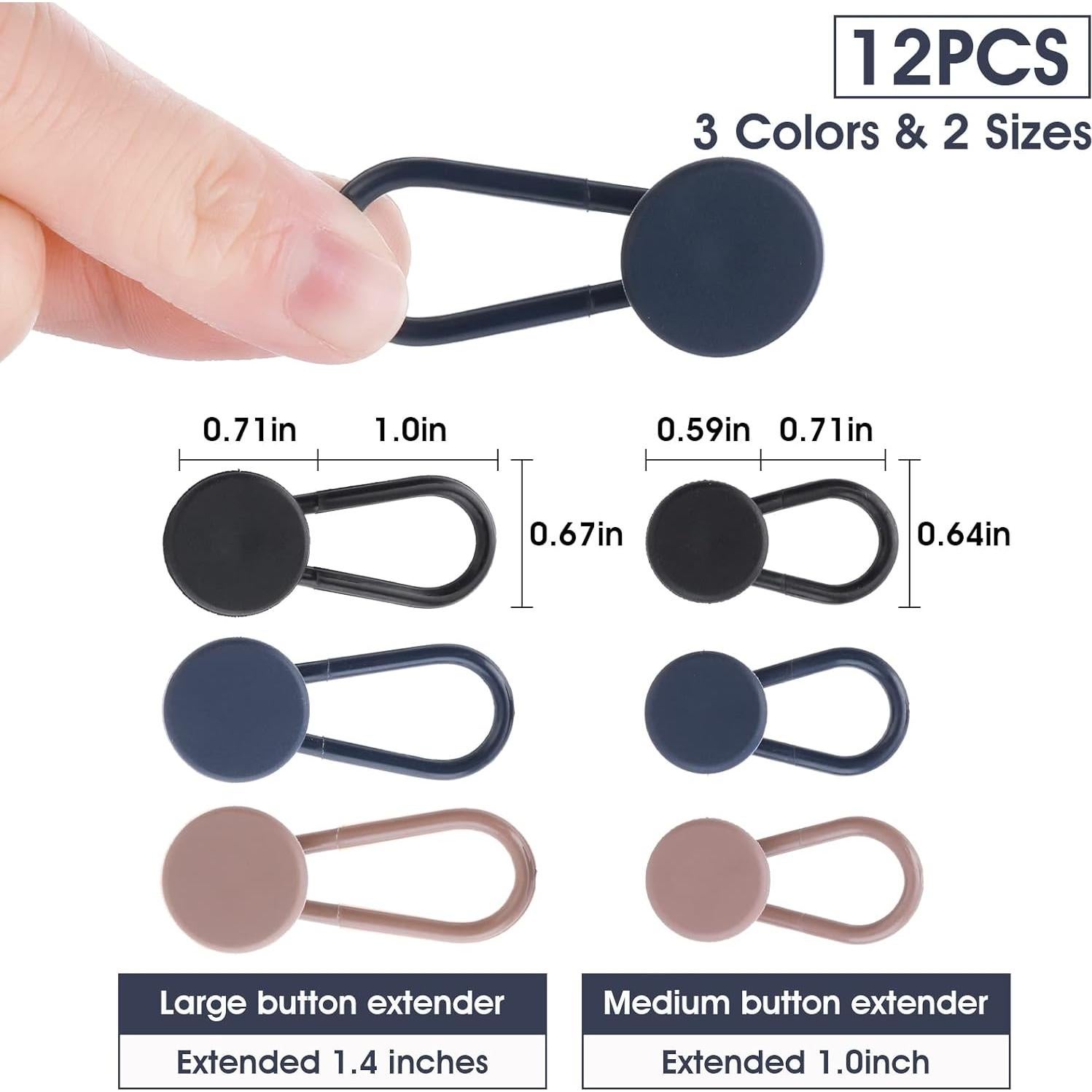 Extensor de Botón para Pantalones Cobee - 12 Piezas, 2 Tamaños
