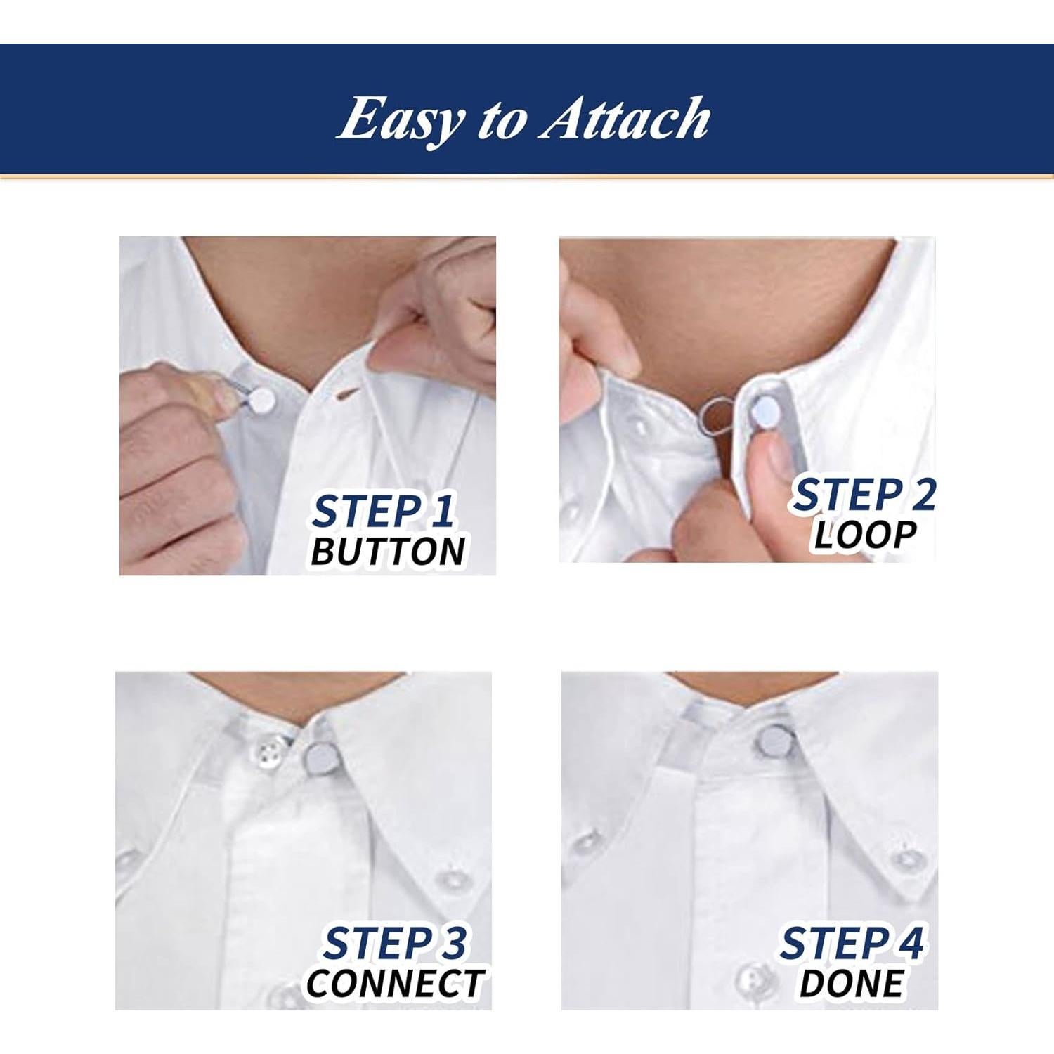 Extensor de Cuello de Botón OURUI Metal 1.27 cm - Paquete de 6