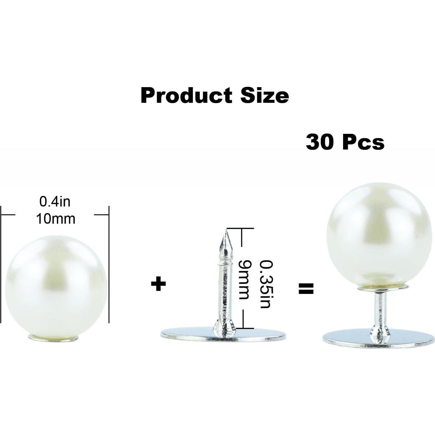 Botones de Perla Sin Coser ZENGLU - 30 Juegos 10mm Reutilizables