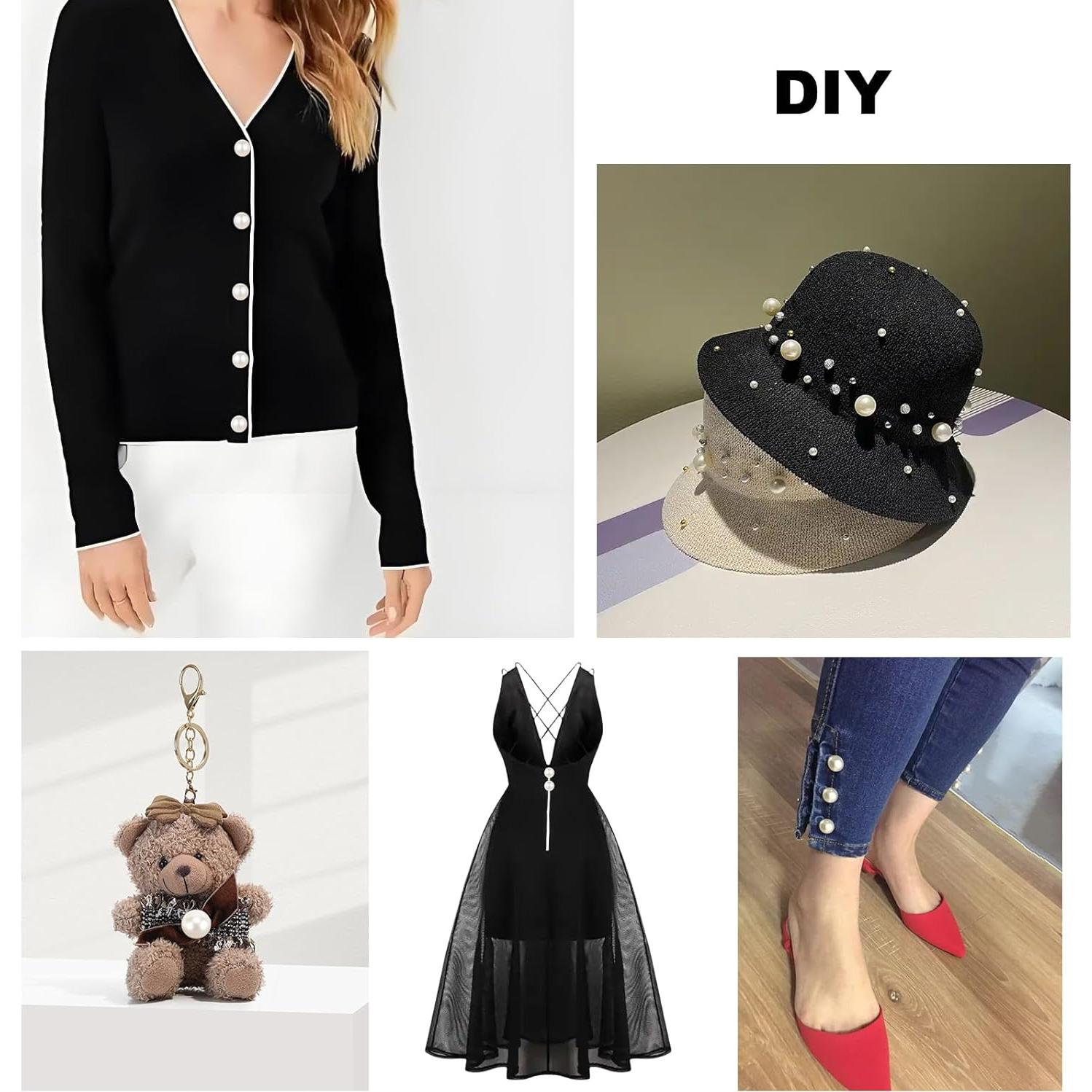 Botones de Perla Sin Coser ZENGLU - 30 Juegos 10mm Reutilizables