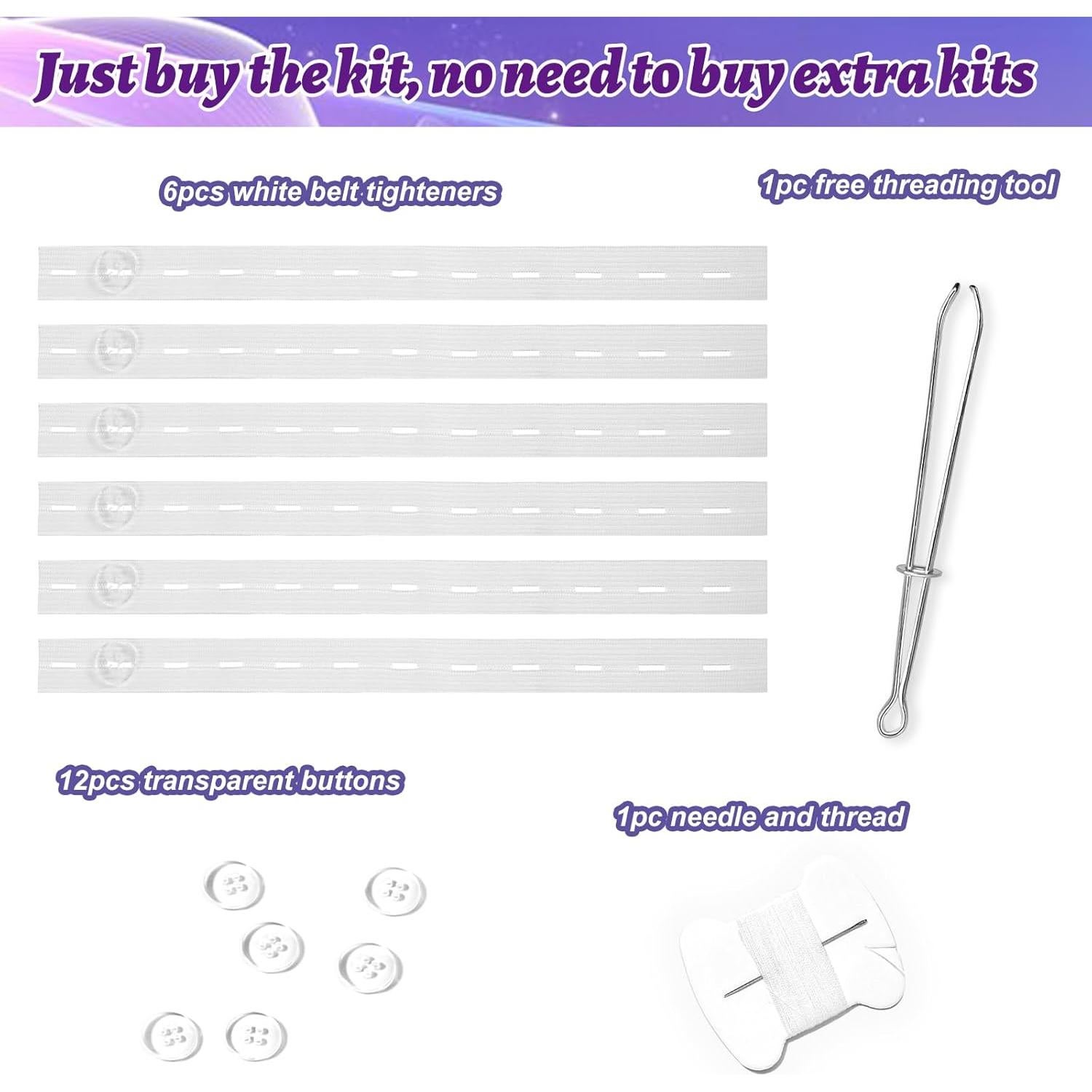6 Ajustadores de Cintura de Botón para Pantalones - Universal
