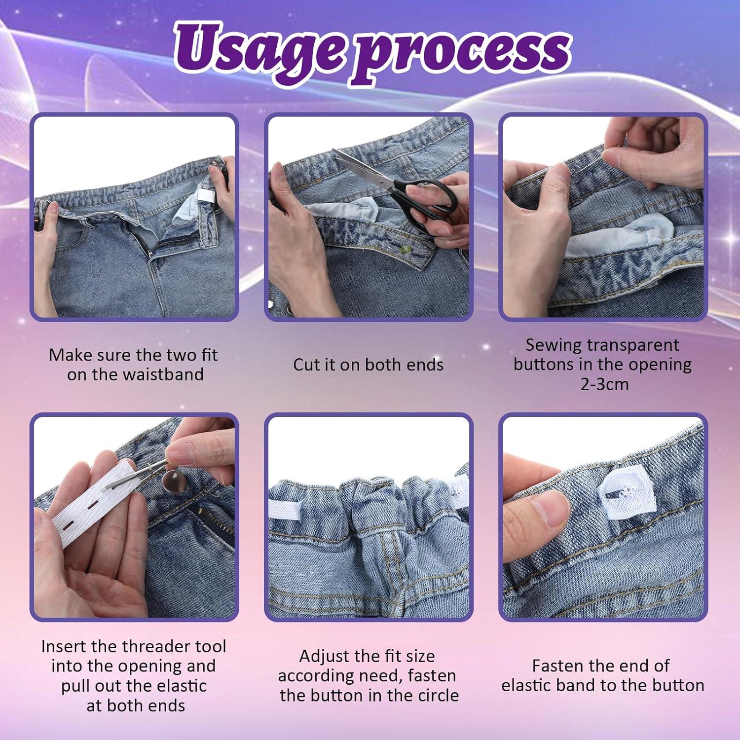 6 Ajustadores de Cintura de Botón para Pantalones - Universal