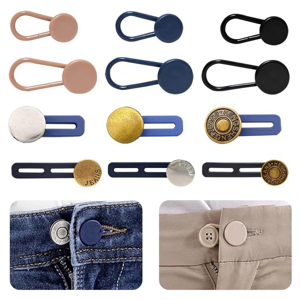 12 Extensores de Botón para Pantalones Rukinovi - Ajuste 2.54 a 3.56 cm