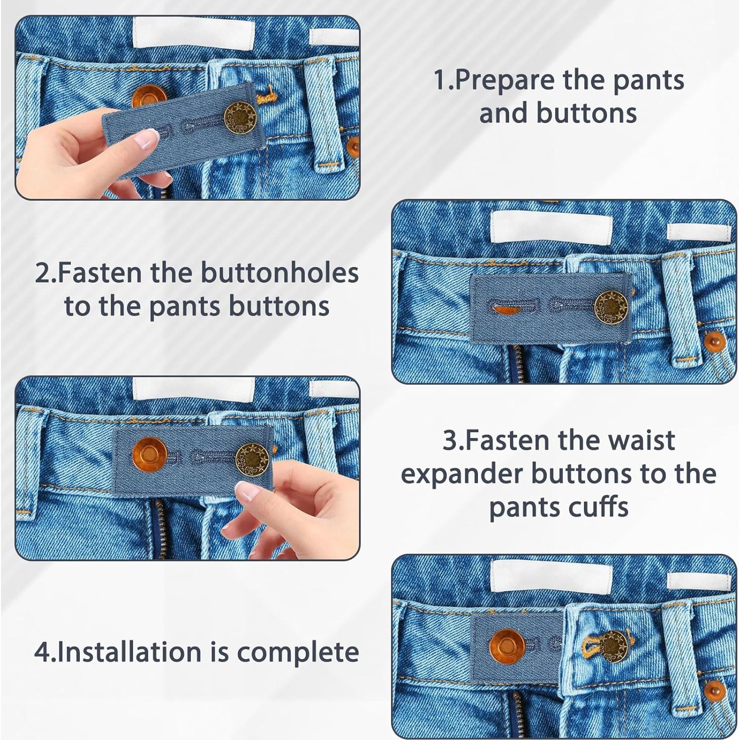 Extensores de Cintura KOICDO 14 Piezas Ajustables para Pantalones