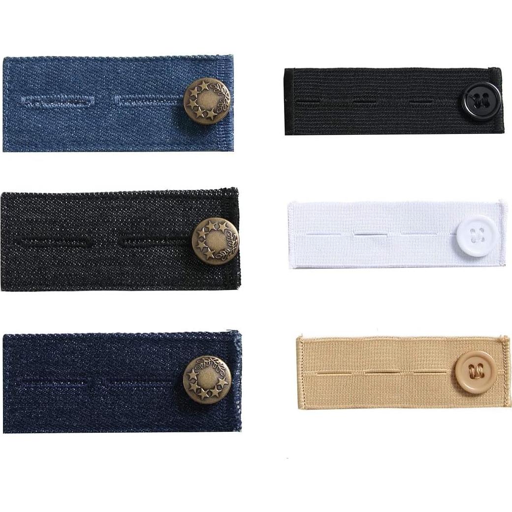 Extensores de Cintura Denim Zousen - Paquete de 6 Ajustables