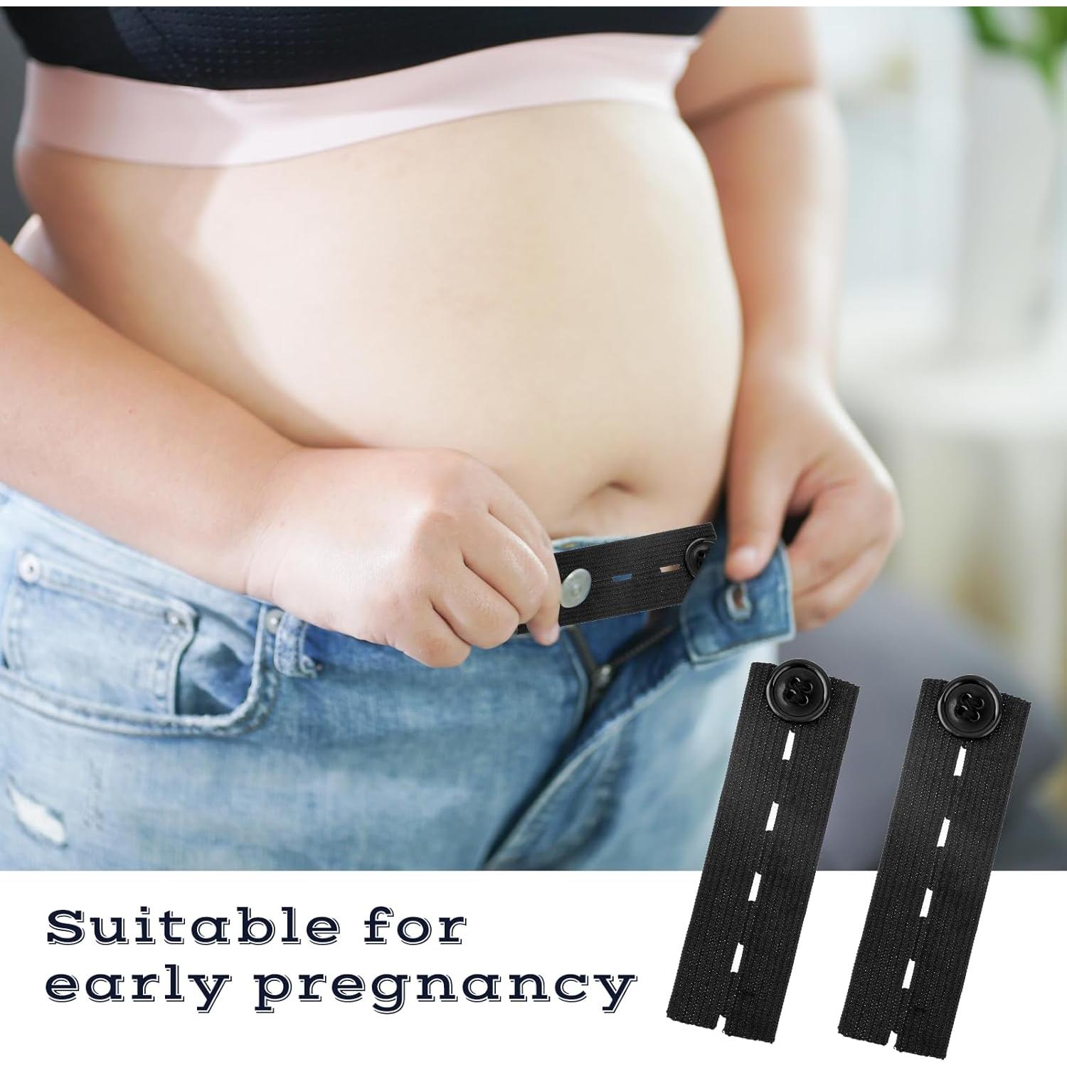 5 Piezas Extensor de Botón de Cintura Ajustable Negro