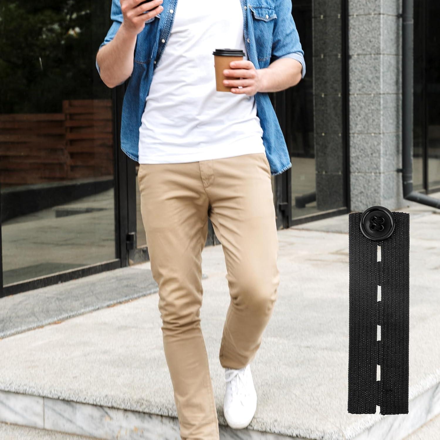 5 Piezas Extensor de Botón de Cintura Ajustable Negro