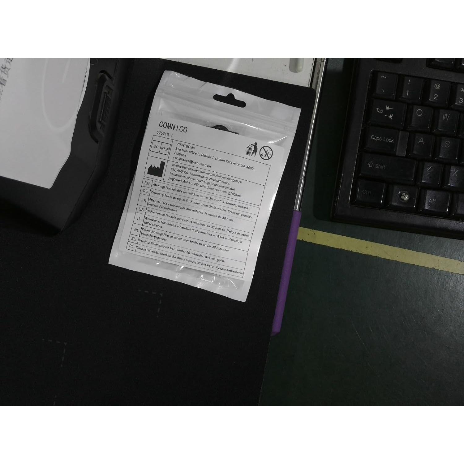 5 Piezas Extensor de Botón de Cintura Ajustable Negro