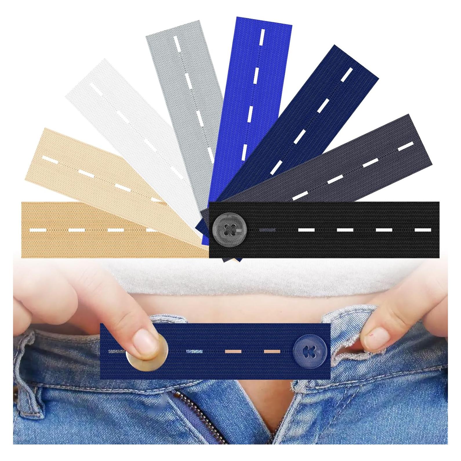 Extensores de Botones Elásticos 8PCS para Pantalones - Ajuste Universal