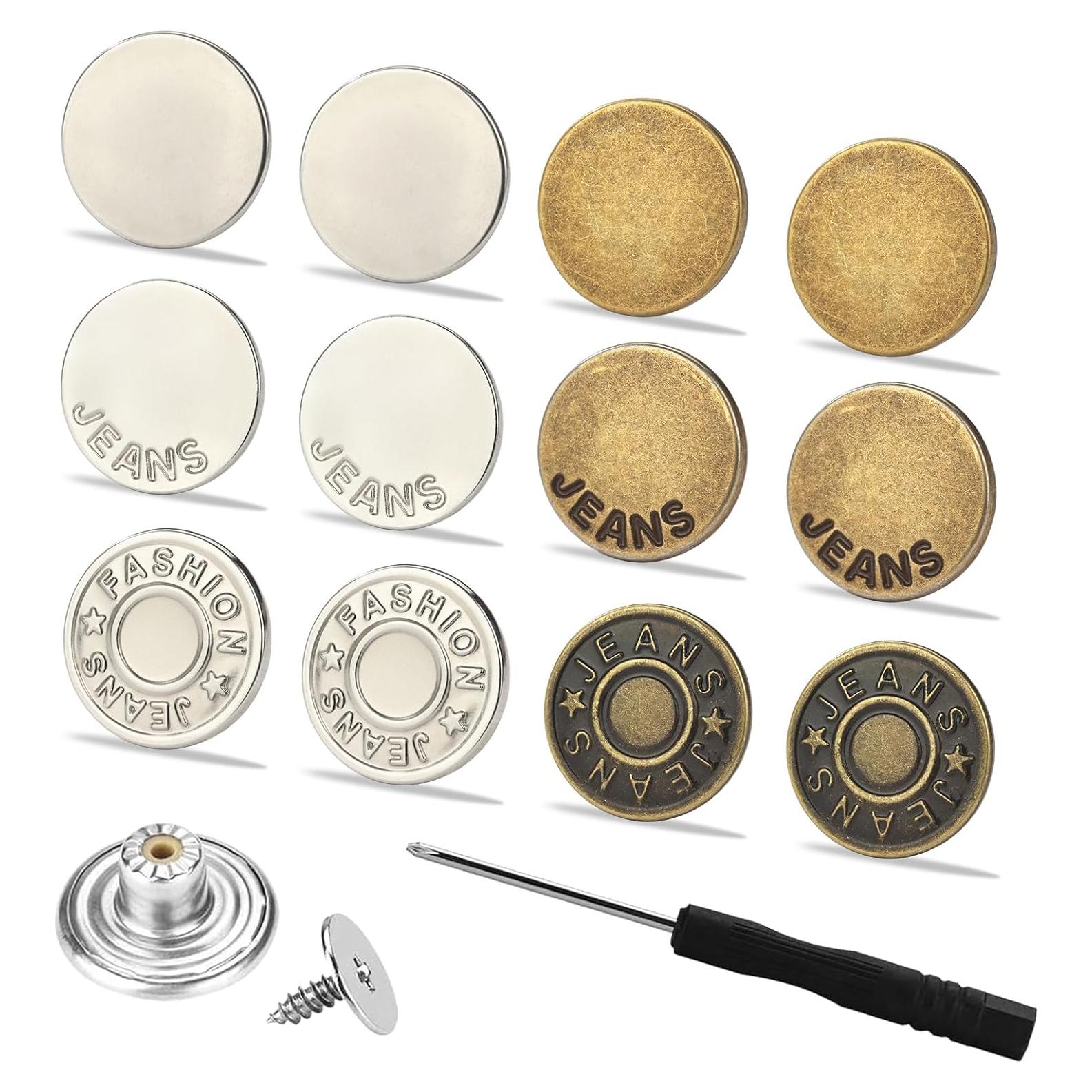 Botones de Jean HeartfeltYIre 12pcs 17mm Metal Reutilizables