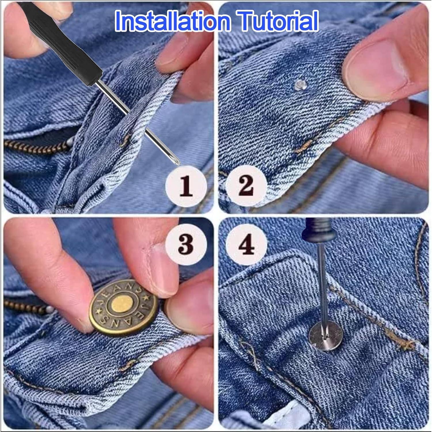 Botones de Jean HeartfeltYIre 12pcs 17mm Metal Reutilizables