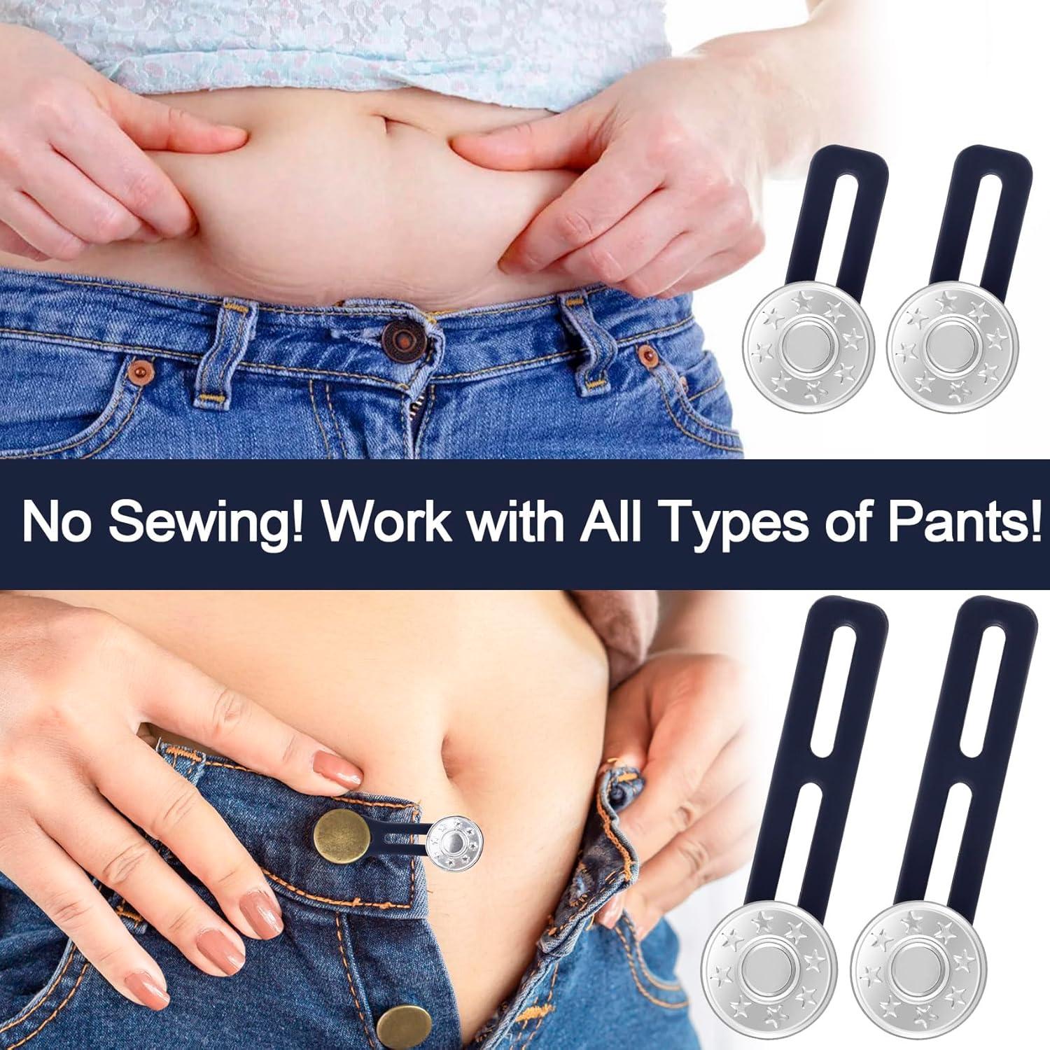 10 Extensores de Botón para Jeans Isslly - Ajustador Cintura