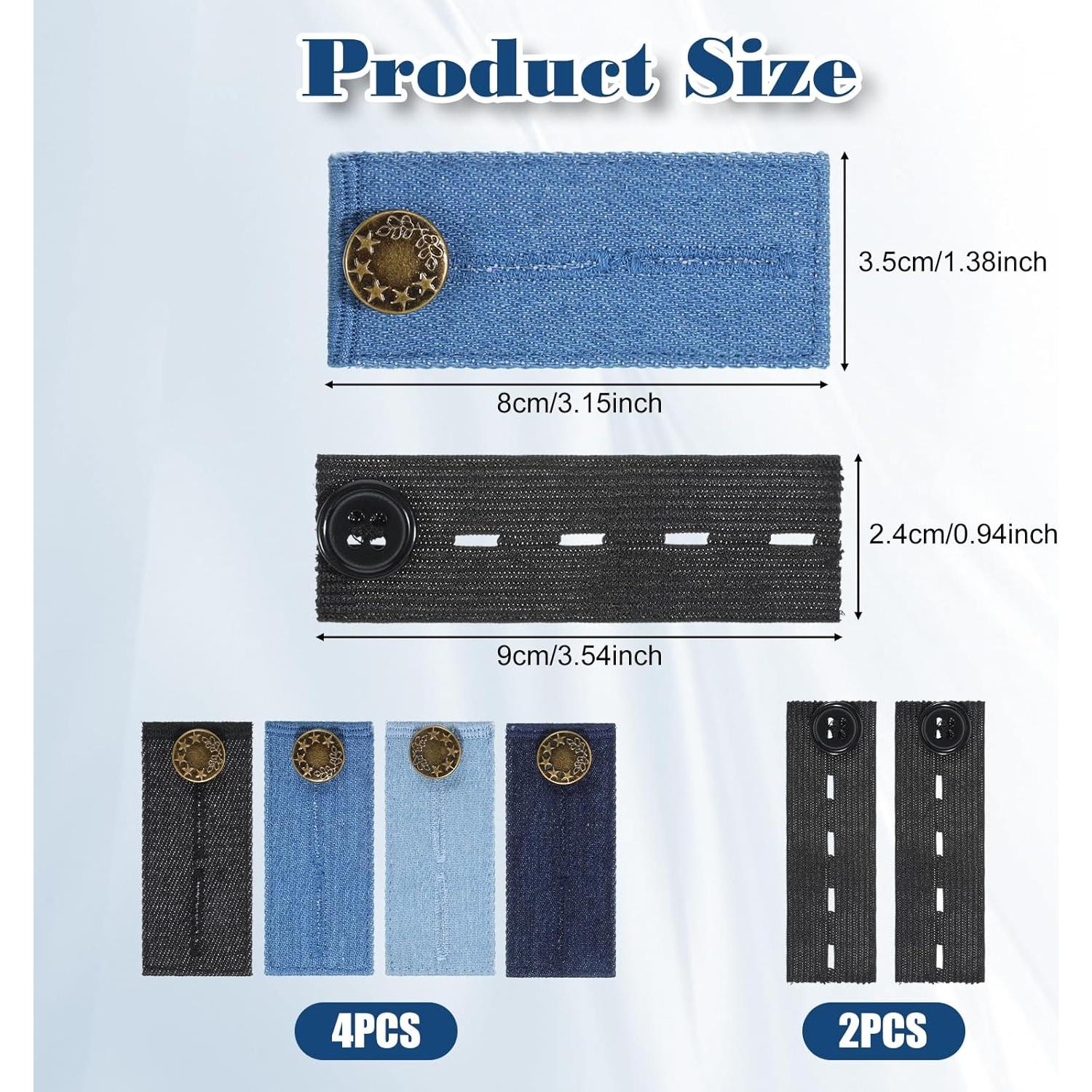 Extensores de Cintura para Jeans IANFAN 6 Pcs Ajustables