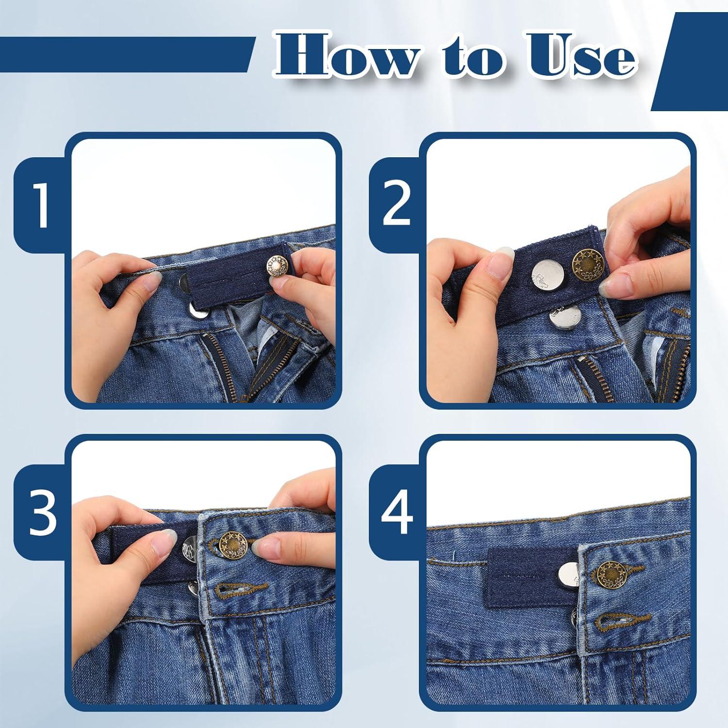 Extensores de Cintura para Jeans IANFAN 6 Pcs Ajustables