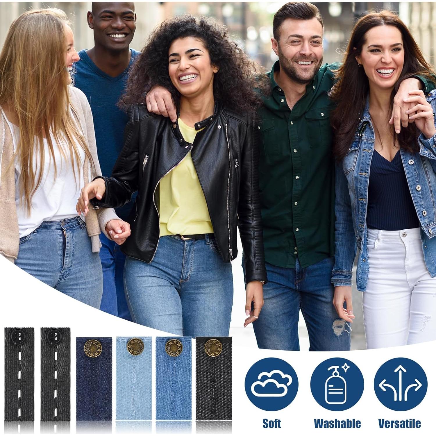 Extensores de Cintura para Jeans IANFAN 6 Pcs Ajustables