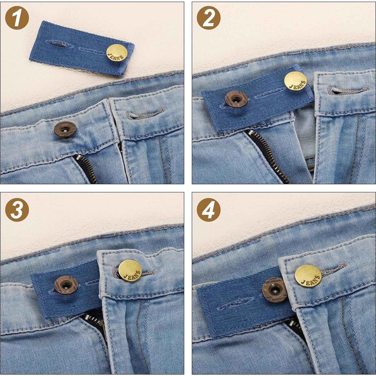 Extensores de Cintura Ajustables uxcell 4 Pcs para Pantalones