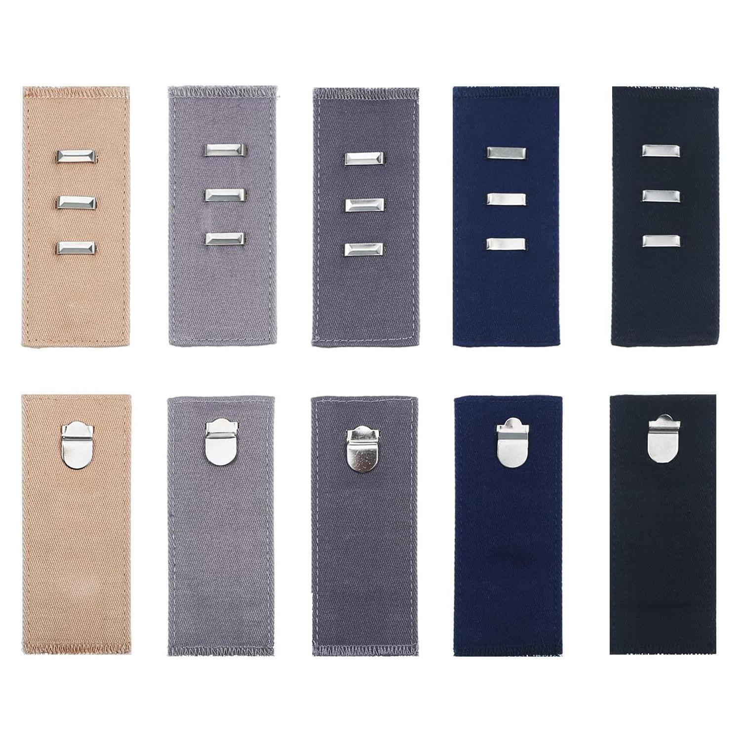 Extensores de Cintura para Pantalones TOODOO 10 Piezas 5 Colores