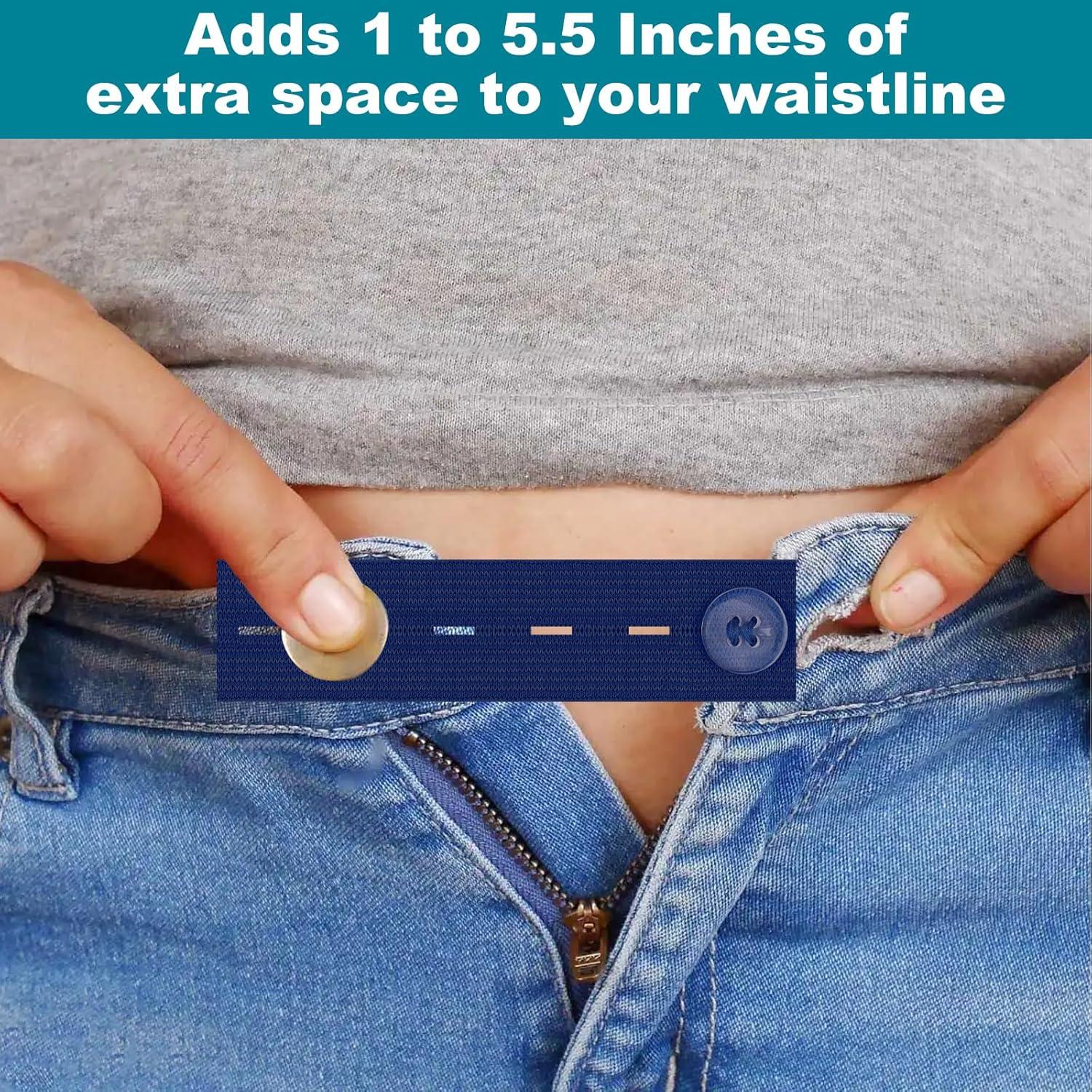 15 Extensores de Cintura Elásticos Ajustables para Pantalones