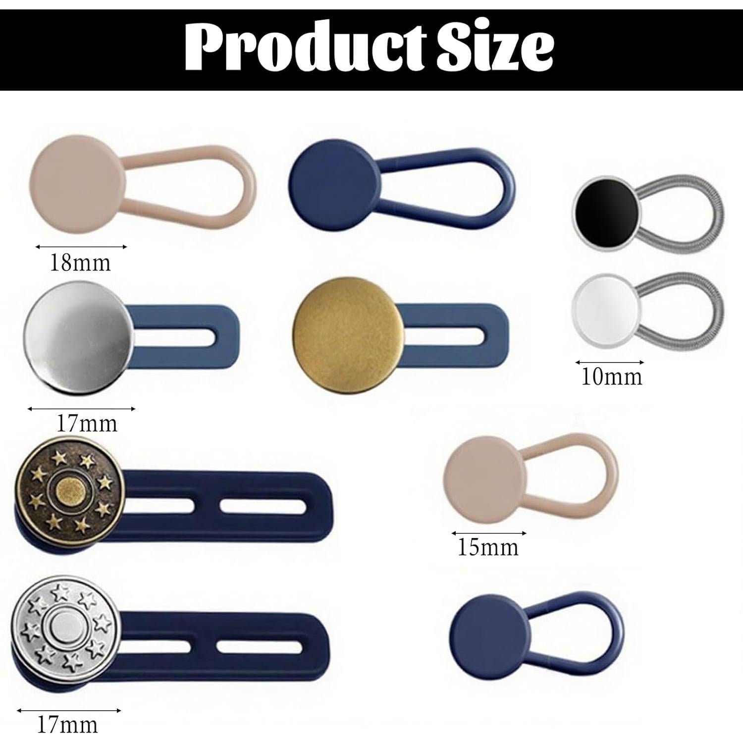 Extensores de Collar y Botón para Camisas y Pantalones Zinmilin - 12 Piezas