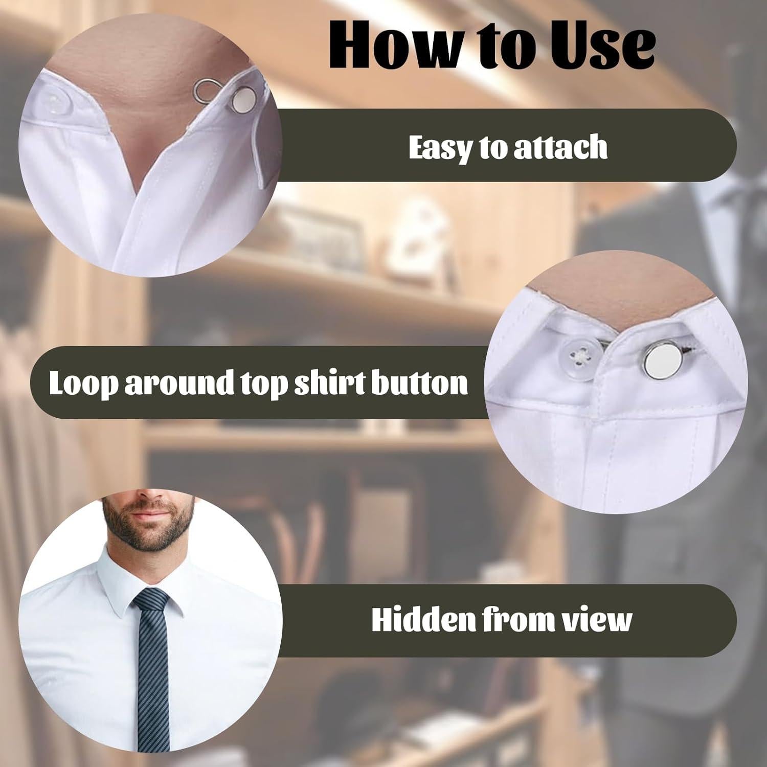 Extensores de Collar y Botón para Camisas y Pantalones Zinmilin - 12 Piezas