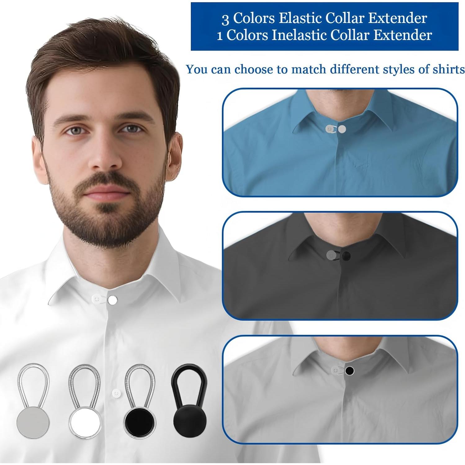 16 Extensores de Cuello para Camisas de Hombre BADAO Ajustables