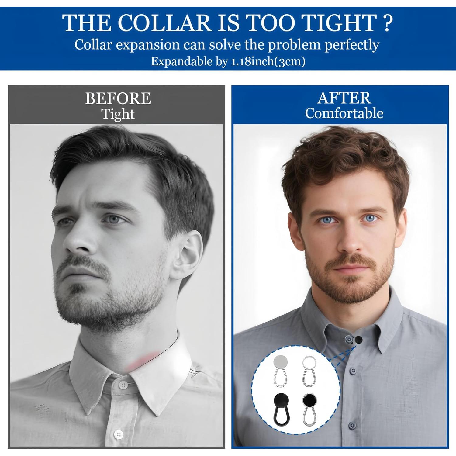 16 Extensores de Cuello para Camisas de Hombre BADAO Ajustables