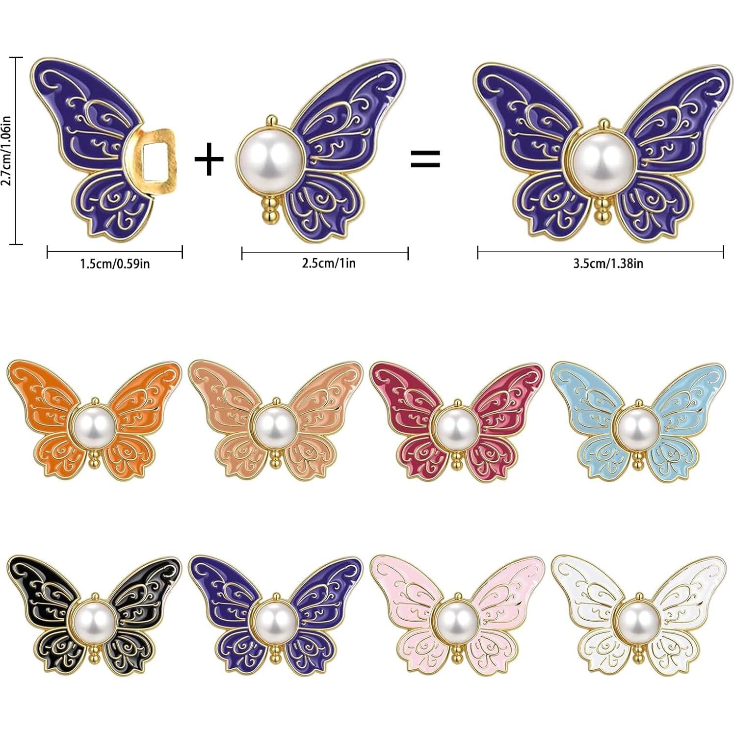 8 Botones Ajustadores de Cintura Mariposa Cieyooni Metal