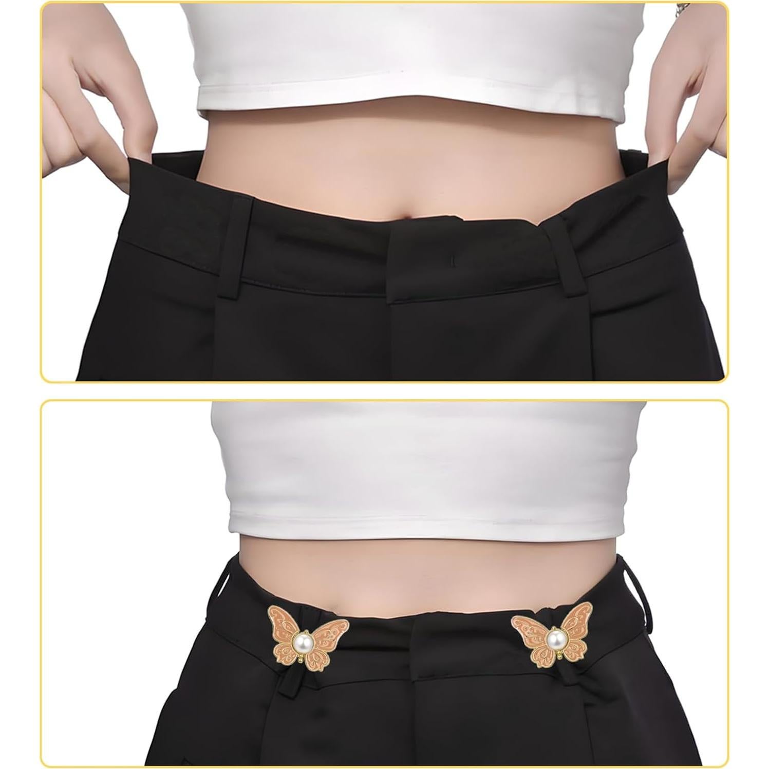 8 Botones Ajustadores de Cintura Mariposa Cieyooni Metal