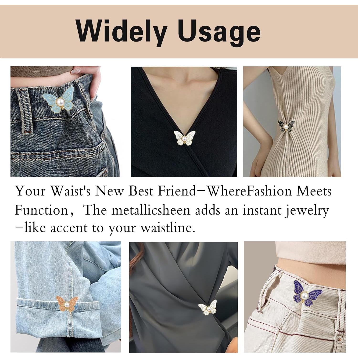 8 Botones Ajustadores de Cintura Mariposa Cieyooni Metal