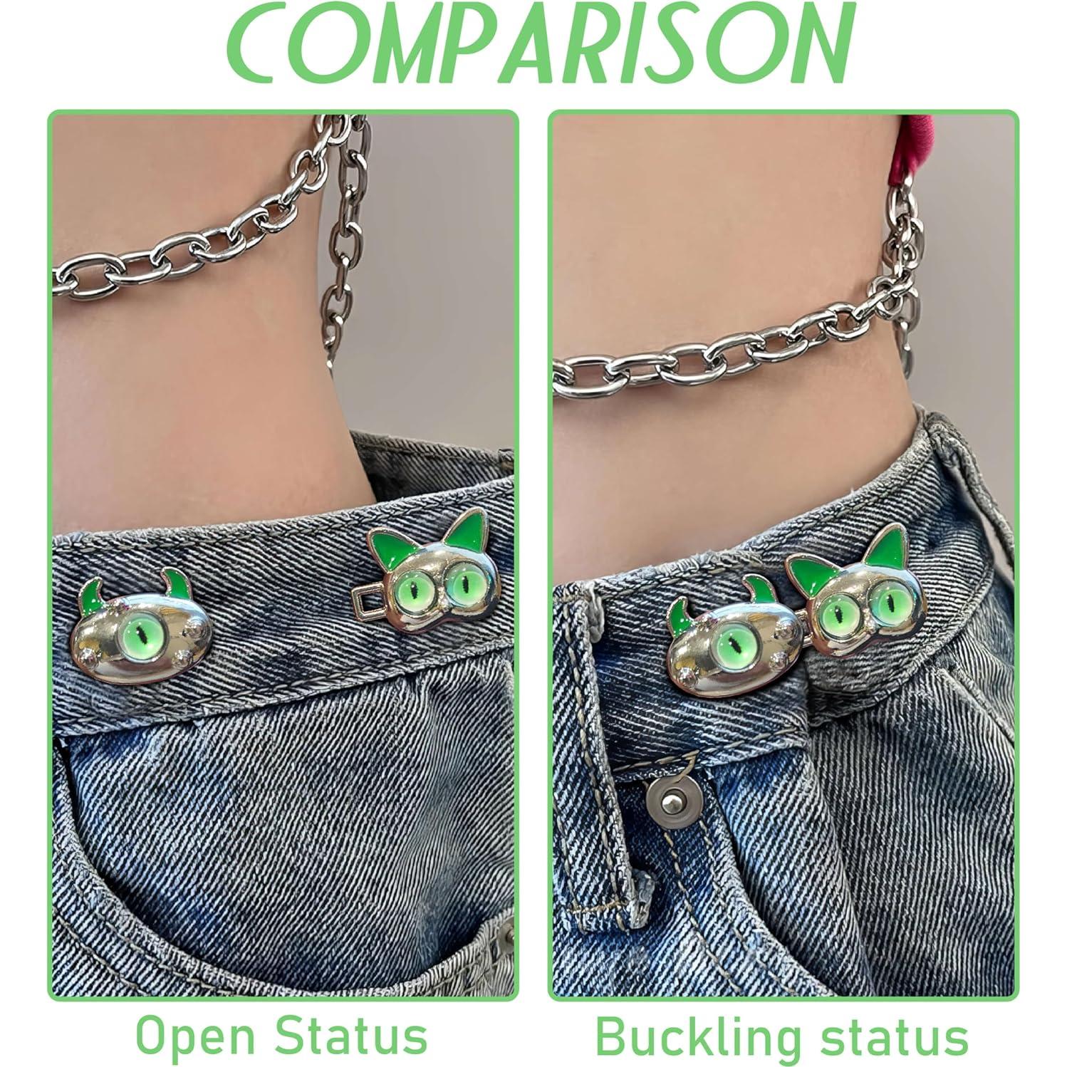 Pines de Botones Ajustables LRITER para Jeans - Verde