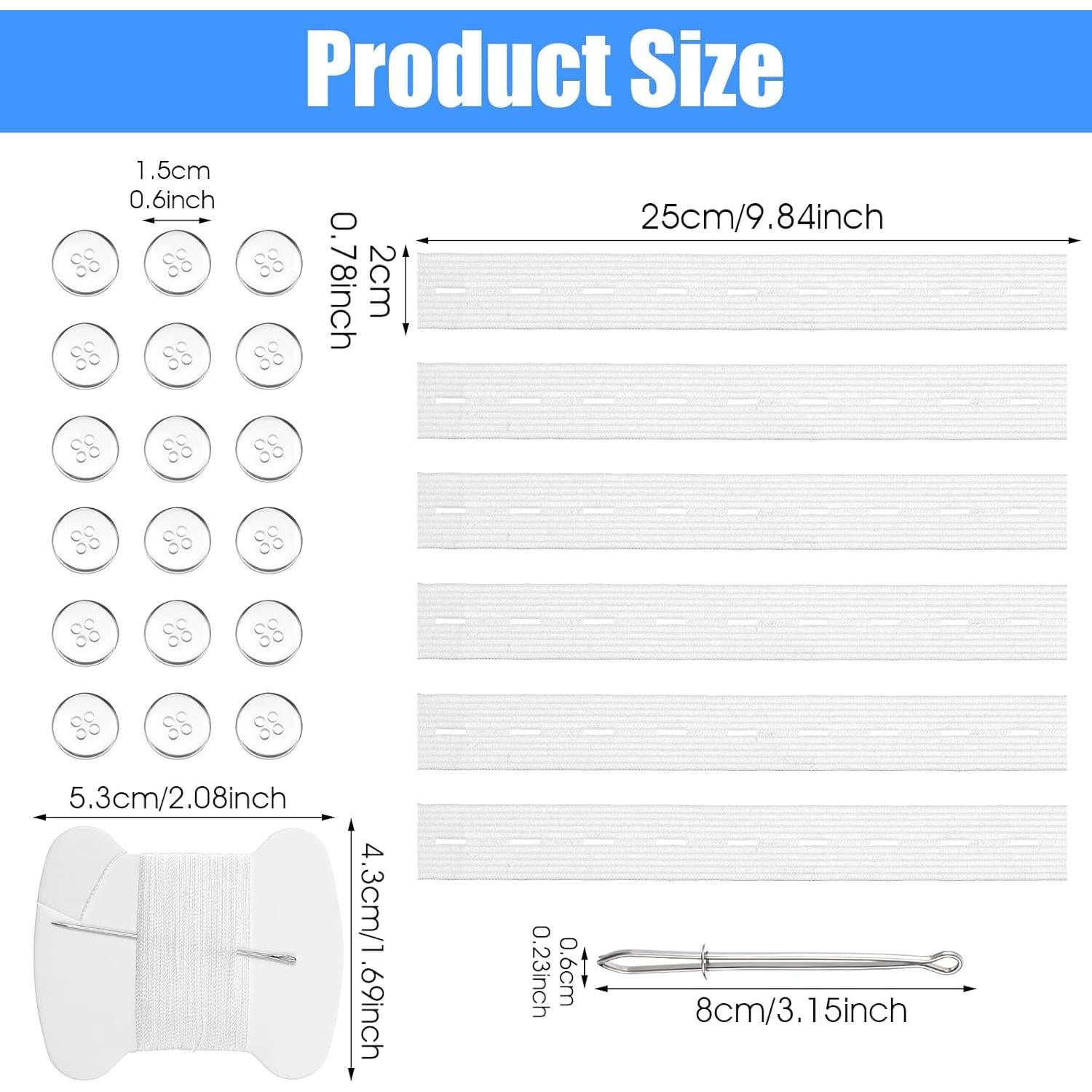 Kit Ajustador de Cintura Pantalones 20 Piezas con Costura