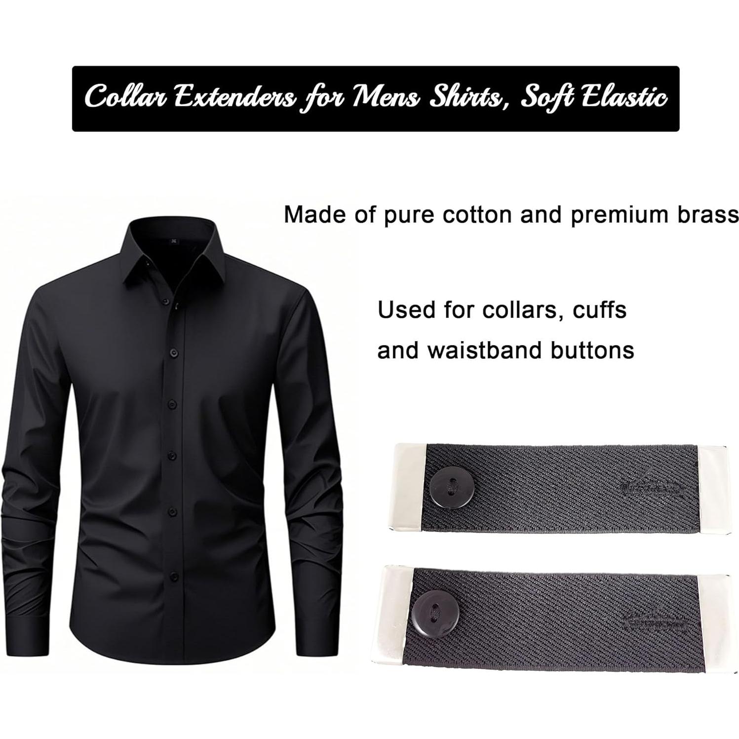 Extensores de Collar Elásticos AGOUZI para Camisas de Hombre - Paquete de 2