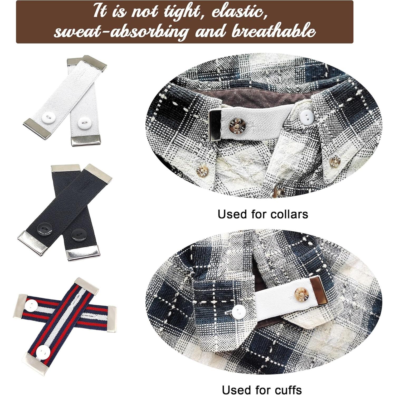 Extensores de Collar Elásticos AGOUZI para Camisas de Hombre - Paquete de 2