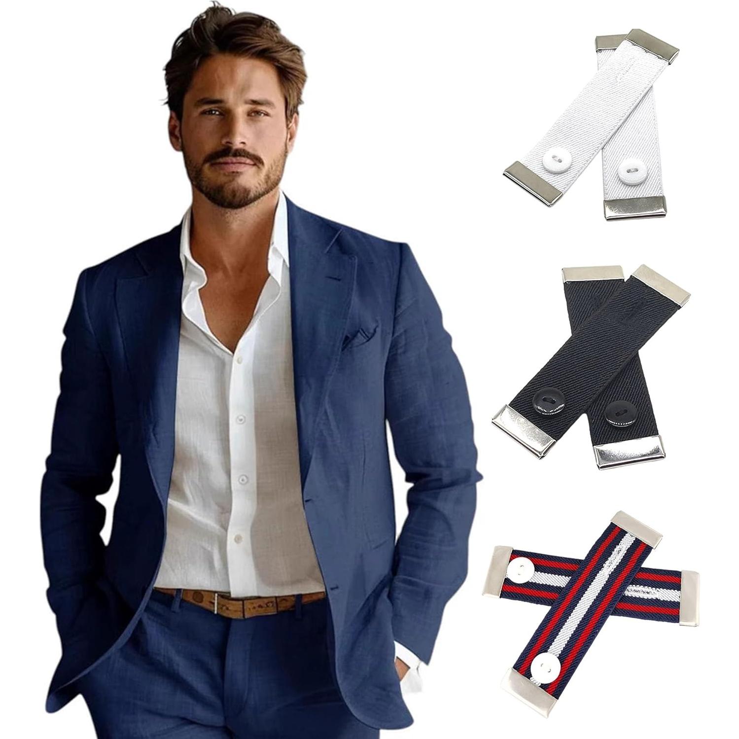 Extensores de Collar Elásticos AGOUZI para Camisas de Hombre - Paquete de 2