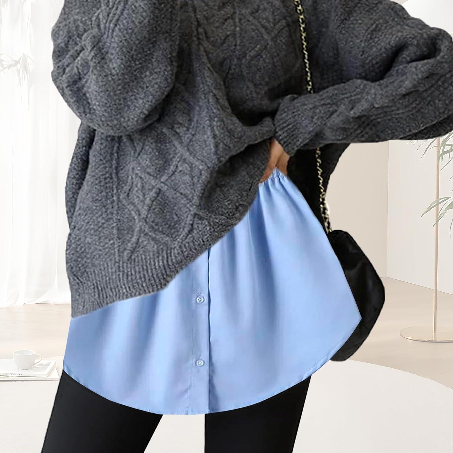 Camiseta Extensora para Mujeres Tagunop - Falda Removible Azul