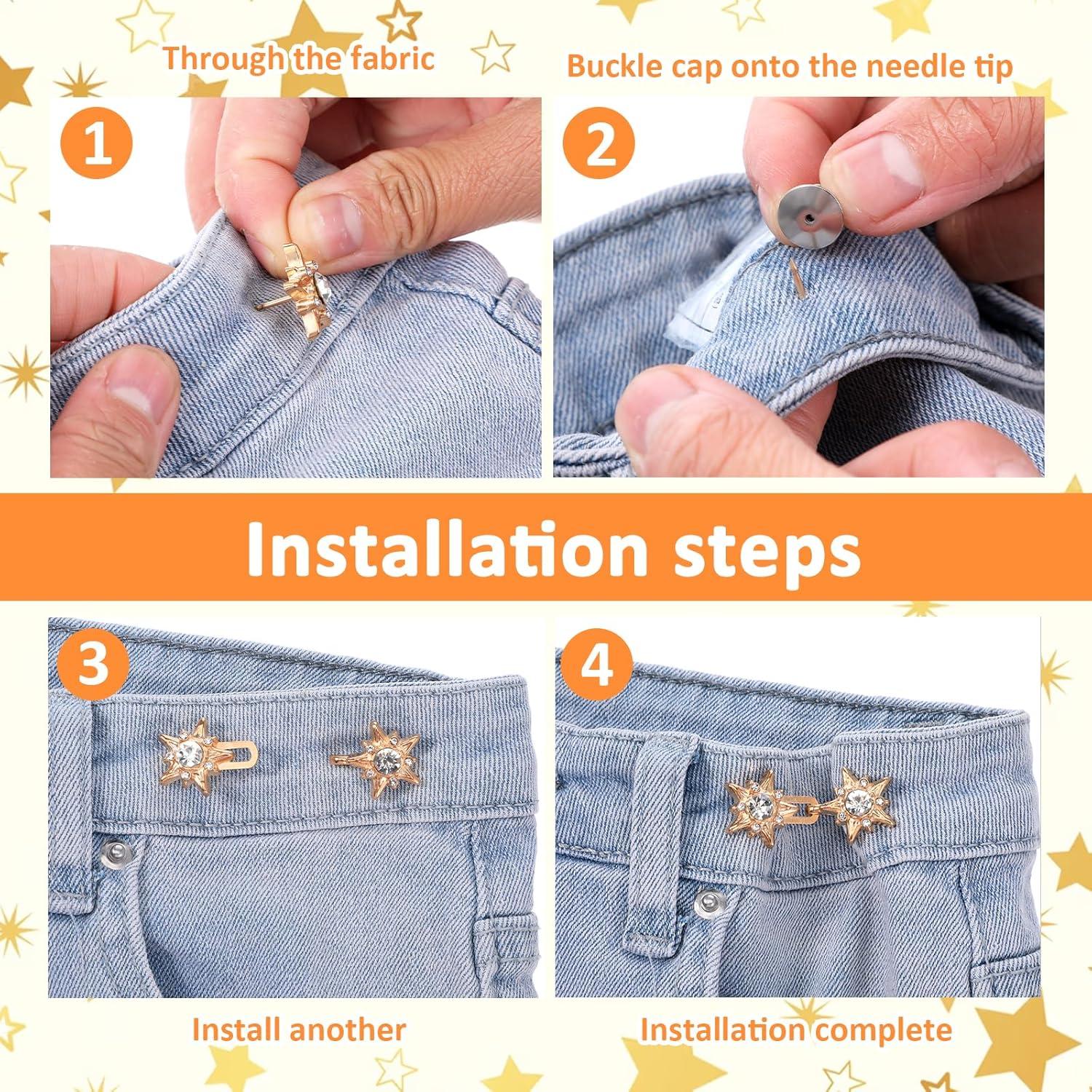 Juego de 6 Botones Ajustadores HJZHII para Cintura de Pantalones