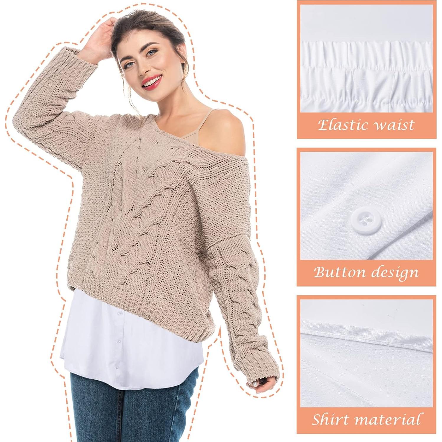 Extensor de Camisa para Mujeres 2 Pcs Ajustable Negro Blanco